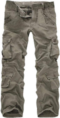 Mens Fashion Casual Cotton Multi-Pocket Outdoors Work Trouser Long Cargo Pants