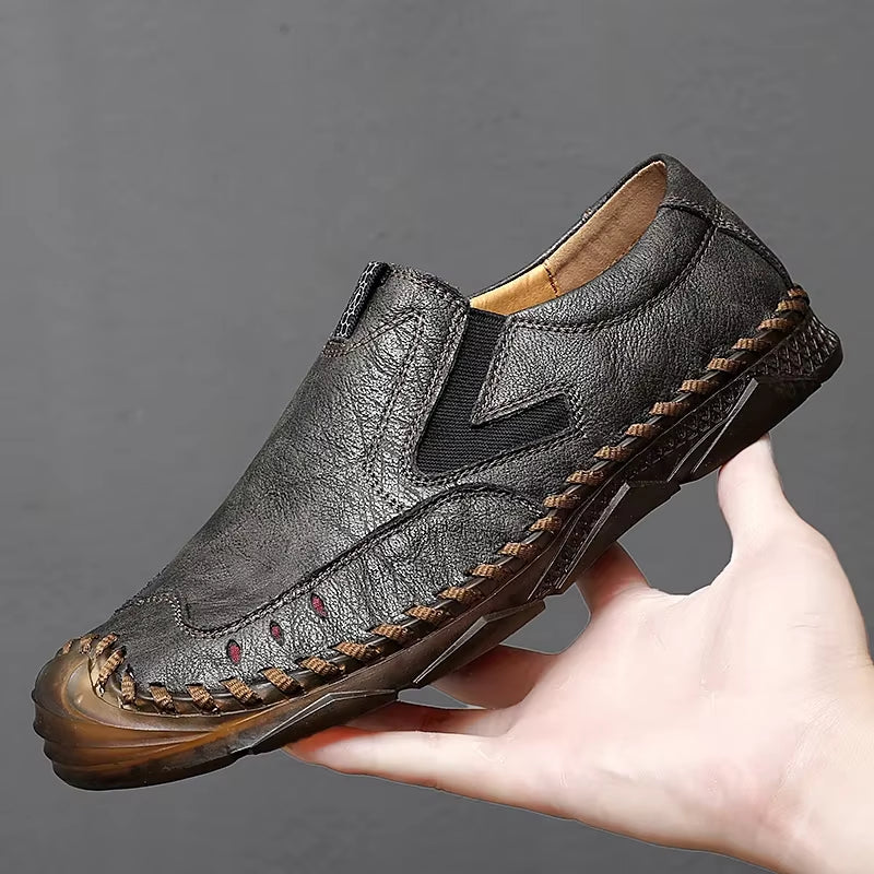 Men'S Casual Shoes Handmade Mens Style Shoes Comfortable Lace up Men'S Moccasins Breathable Mens Loafers Big Size 48 Sneakers