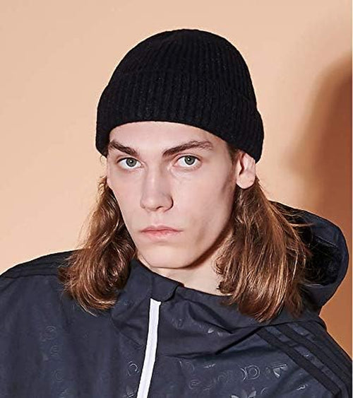 50% Wool Warm Cuffed Swag Knit Short Fisherman Beanie for Men Women Winter Hats Trawler Skull Cap