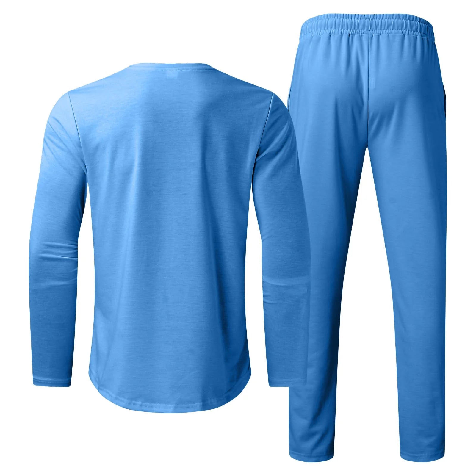 Men'S Tracksuits Tight T-Shirt and Pants Set Outfit Two-Piece Fitness Solid Training Casual Sports Sweatsuits