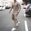 Men'S Tracksuit Long Sleeve round Neck Sweatshirts Tops Pants Set Two Piece Sweatsuits Outfits Sports Suit