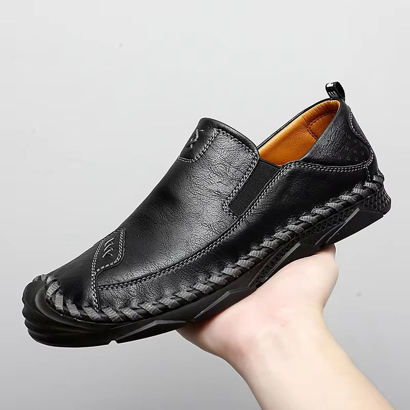 Men'S Casual Shoes Handmade Mens Style Shoes Comfortable Lace up Men'S Moccasins Breathable Mens Loafers Big Size 48 Sneakers
