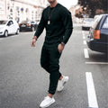 Men'S Tracksuit Long Sleeve round Neck Sweatshirts Tops Pants Set Two Piece Sweatsuits Outfits Sports Suit