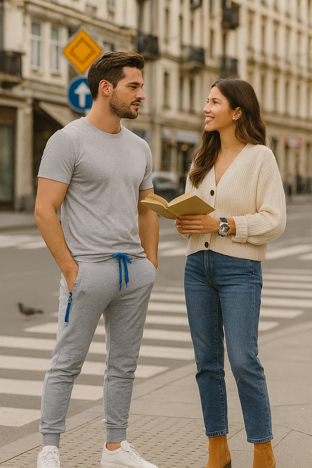 Men'S Solid Color Sports Pants Elastic Waist Lace-Up Slim Fit Workout Trousers Zipper Pockets Joggers Sweatpants