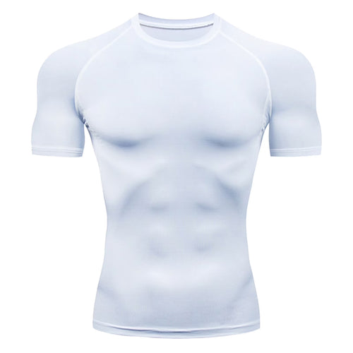 Athletic Workout Shirts for Men, Mens Summer Leisure Sports T Shirt Fashion Lapel 3D Gradient Short Sleeved round Neck T Shirt Men Compression Shirt Men, Mens Shirts White XL