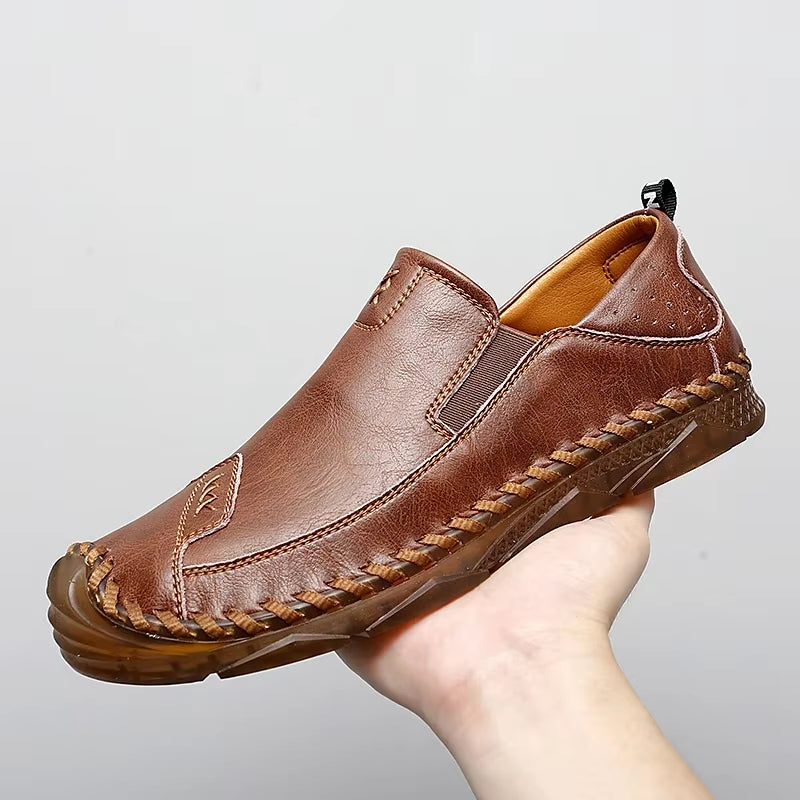 Men'S Casual Shoes Handmade Mens Style Shoes Comfortable Lace up Men'S Moccasins Breathable Mens Loafers Big Size 48 Sneakers