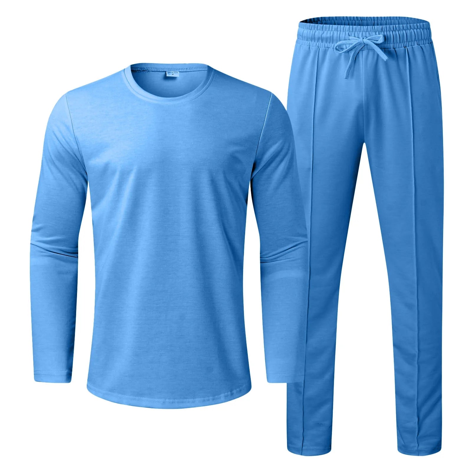 Men'S Tracksuits Tight T-Shirt and Pants Set Outfit Two-Piece Fitness Solid Training Casual Sports Sweatsuits