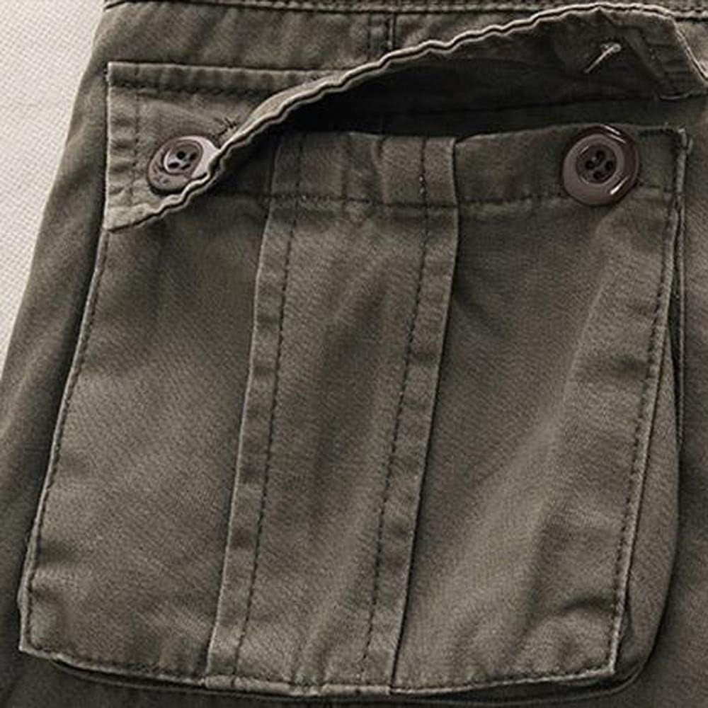Mens Fashion Casual Cotton Multi-Pocket Outdoors Work Trouser Long Cargo Pants