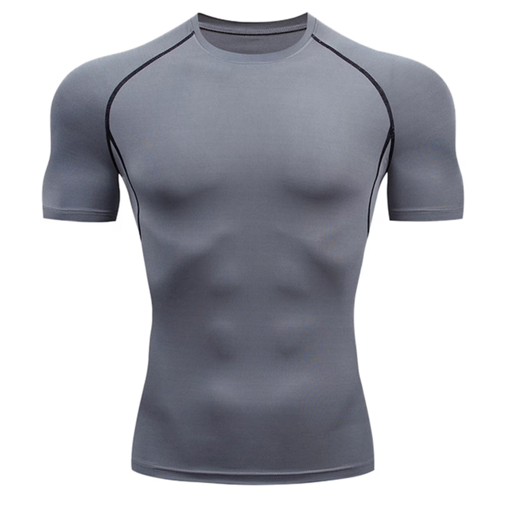 Athletic Workout Shirts for Men, Mens Summer Leisure Sports T Shirt Fashion Lapel 3D Gradient Short Sleeved round Neck T Shirt Men Compression Shirt Men, Mens Shirts Grey XXXL