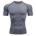 Athletic Workout Shirts for Men, Mens Summer Leisure Sports T Shirt Fashion Lapel 3D Gradient Short Sleeved round Neck T Shirt Men Compression Shirt Men, Mens Shirts Grey XXXL
