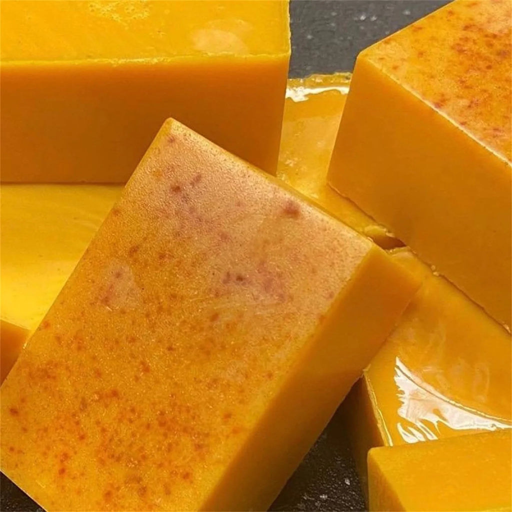 Gzwccvsn 3PCS Turmeric Soap Bar, Organic Turmeric Soap for Dark Spots & Acne, for Hyperpigmentation, Smooth Skin, All Natural Turmeric Soap Bar, Deep Cleansing Turmeric Soap