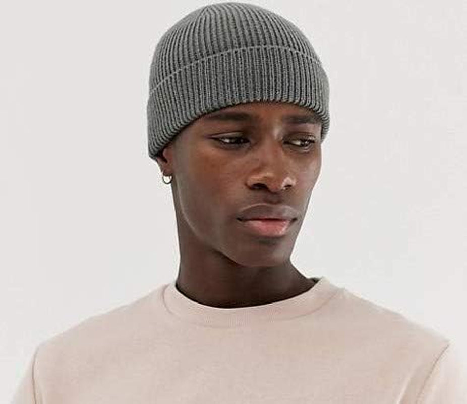 50% Wool Warm Cuffed Swag Knit Short Fisherman Beanie for Men Women Winter Hats Trawler Skull Cap