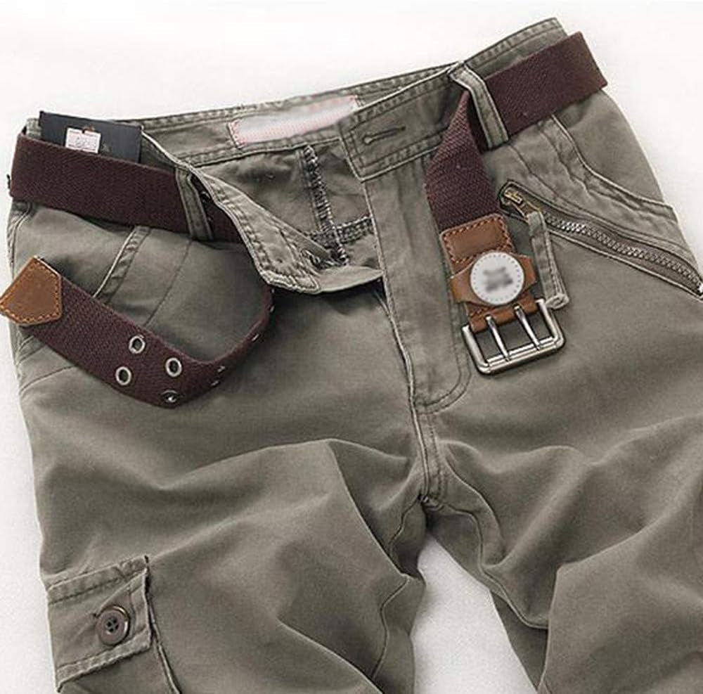 Mens Fashion Casual Cotton Multi-Pocket Outdoors Work Trouser Long Cargo Pants