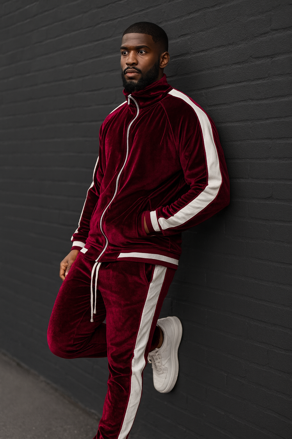 Velour Tracksuit Mens,2023 Men'S Velour Tracksuit 2 Pieces Winter Warm Full Zip up Jacket Sweatpants Fitness Sportswear Sweatsuit Jogger Sets